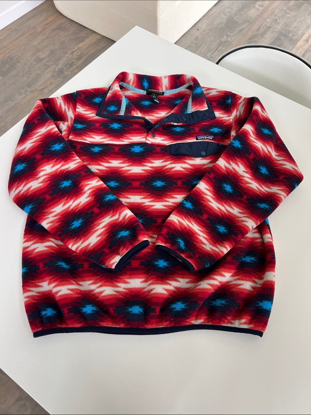 Patagonia wild desert Aztec print synchilla snap-T long sleeve fleece pullover L